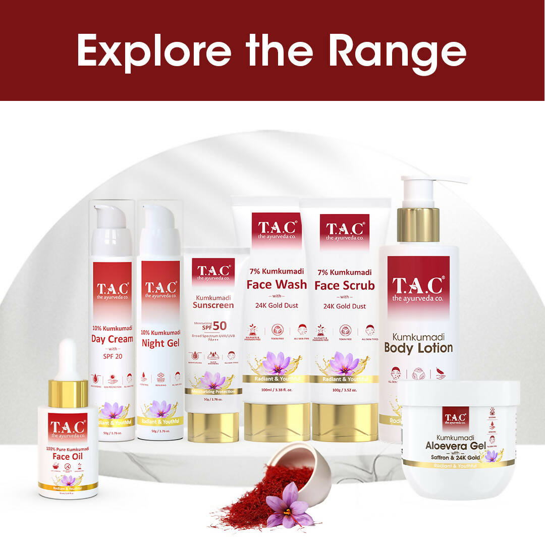 TAC - The Ayurveda Co. Kumkumadi Body Lotion for Dry Skin, Deep Nourishment & Moisturization