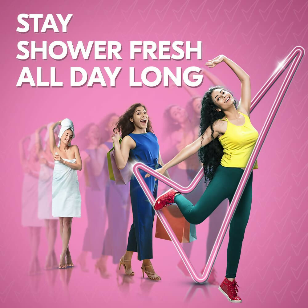 Rexona Powder Dry underarm deodorant roll-on for women, showing the creamy deodorant application on underarm skin.