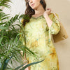 Dhiyona IE Floral Printed Thread Work Pure Cotton Kurta With Palazzos