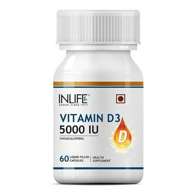 Inlife Vitamin D3 5000 IU Capsules With Gelatin