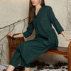 Dhiyona IE Women Solid V-Neck Top and Trousers Co-Ords