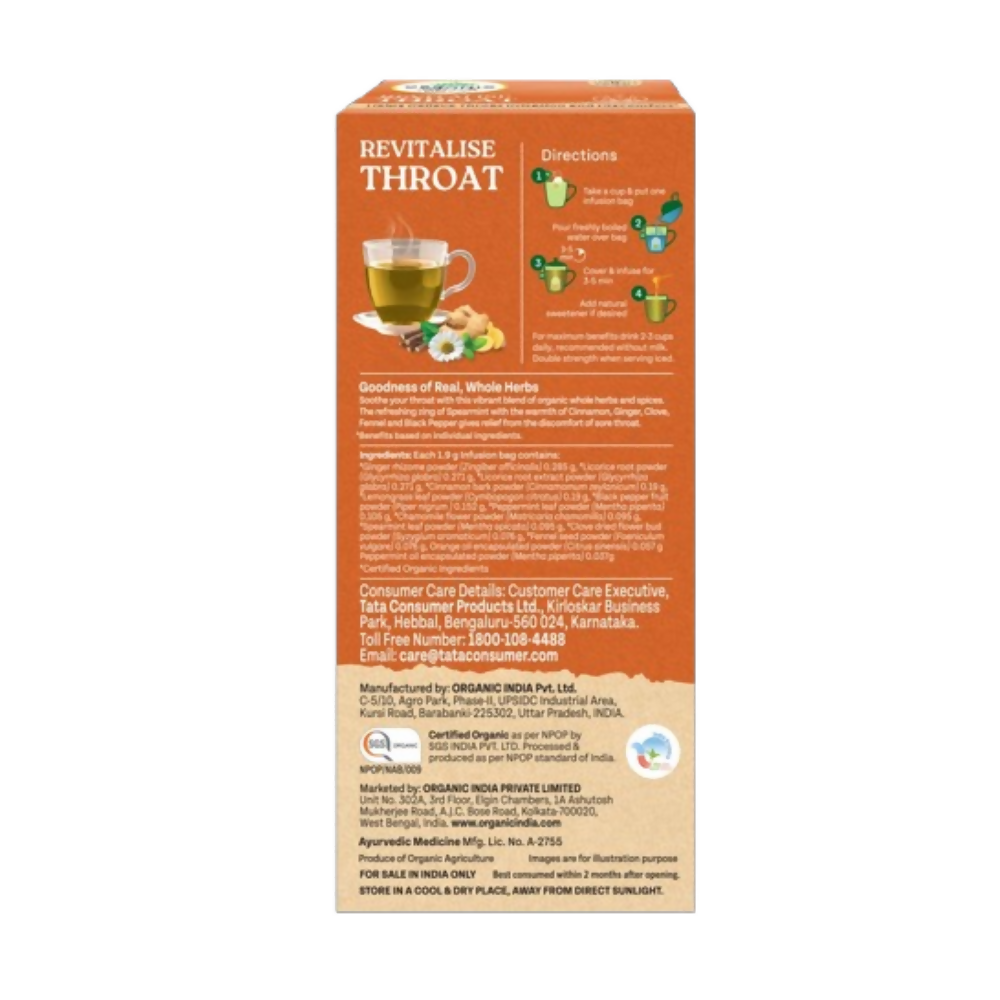 Organic India Revitalise Throat Teabags