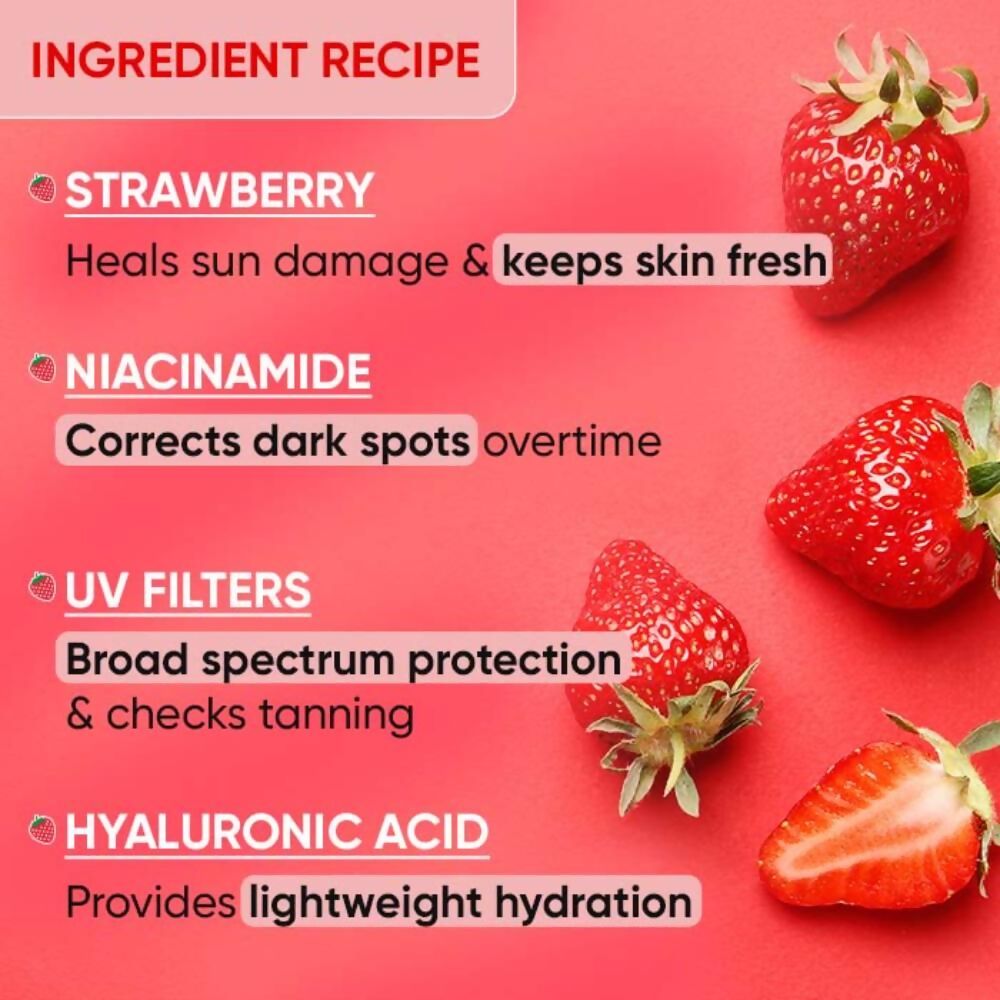 Dot & Key Strawberry Dew Tinted Sunscreen in shade 05 Beige, featuring a lightweight formula and natural beige tint.