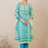 Indyancart IE Women Floral Printed Regular Mirror Work Pure Cotton Kurta with Trousers & With Dupatta