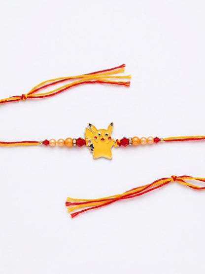 Anouk Kids Pikachu Pokemon Cartoon Yellow & Red Thread Rakhi