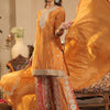 Indyancart IE Ethnic Motifs Embroidered Round Neck Zari Straight Kurta & Palazzos With Dupatta