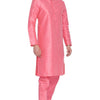 Men's Pink Silk Blend Straight Kurta Pyjama Set