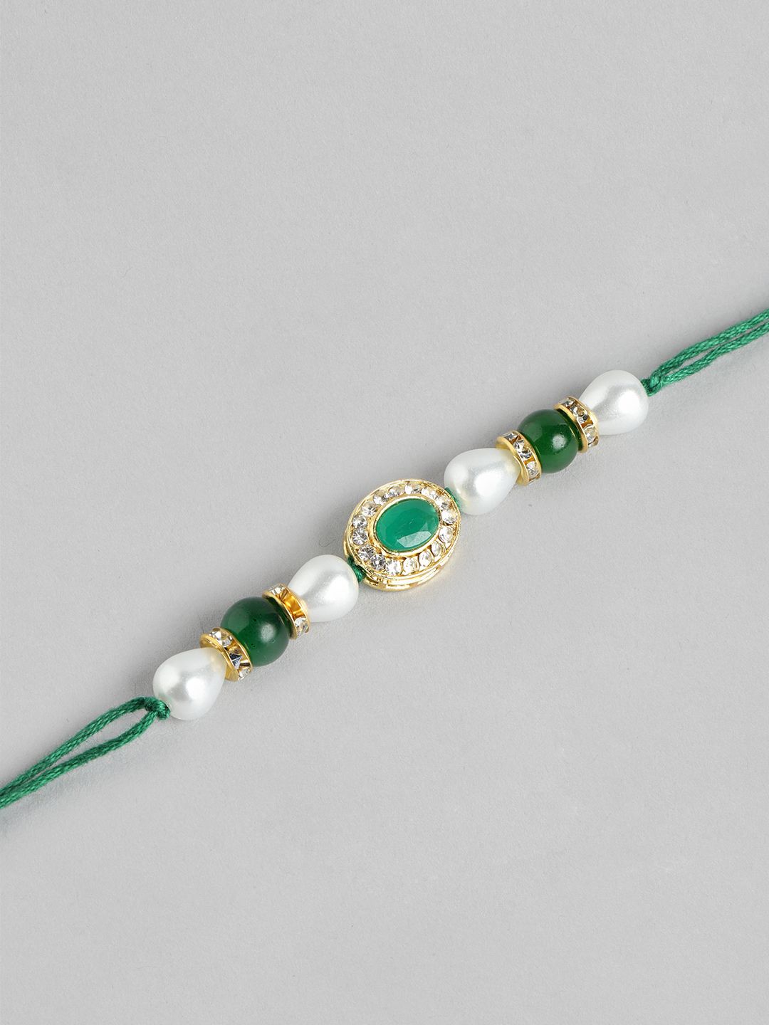 Anouk Unisex Set of 2 Beaded Bhai Bhabhi Rakhis With Roli & Chawal