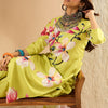 Indyancart IE Women Floral Printed Regular Kurta with Trousers