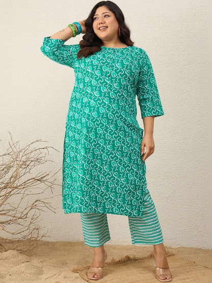 Indyancart Women's Ethnic Motifs Printed Regular Kurta with Trousers & With Dupatta
