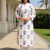 Indyancart IE Women Floral Printed Cotton Kurta with Trousers