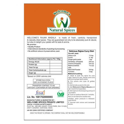 Welcome’s Natural Spices Rajma Masala Powder