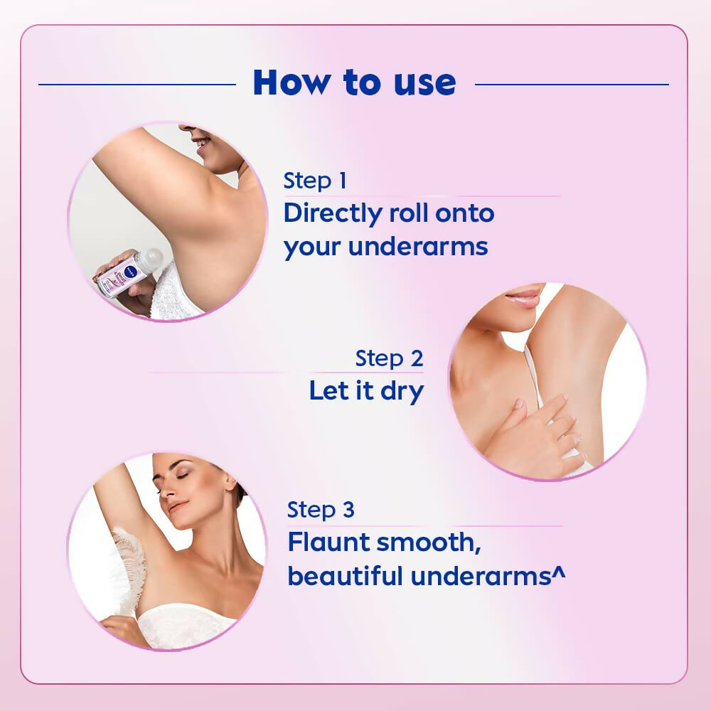 Nivea Pearl and Beauty deodorant roll-on with pearl extracts and avocado oil, providing 48-hour smooth, alcohol-free underarm care