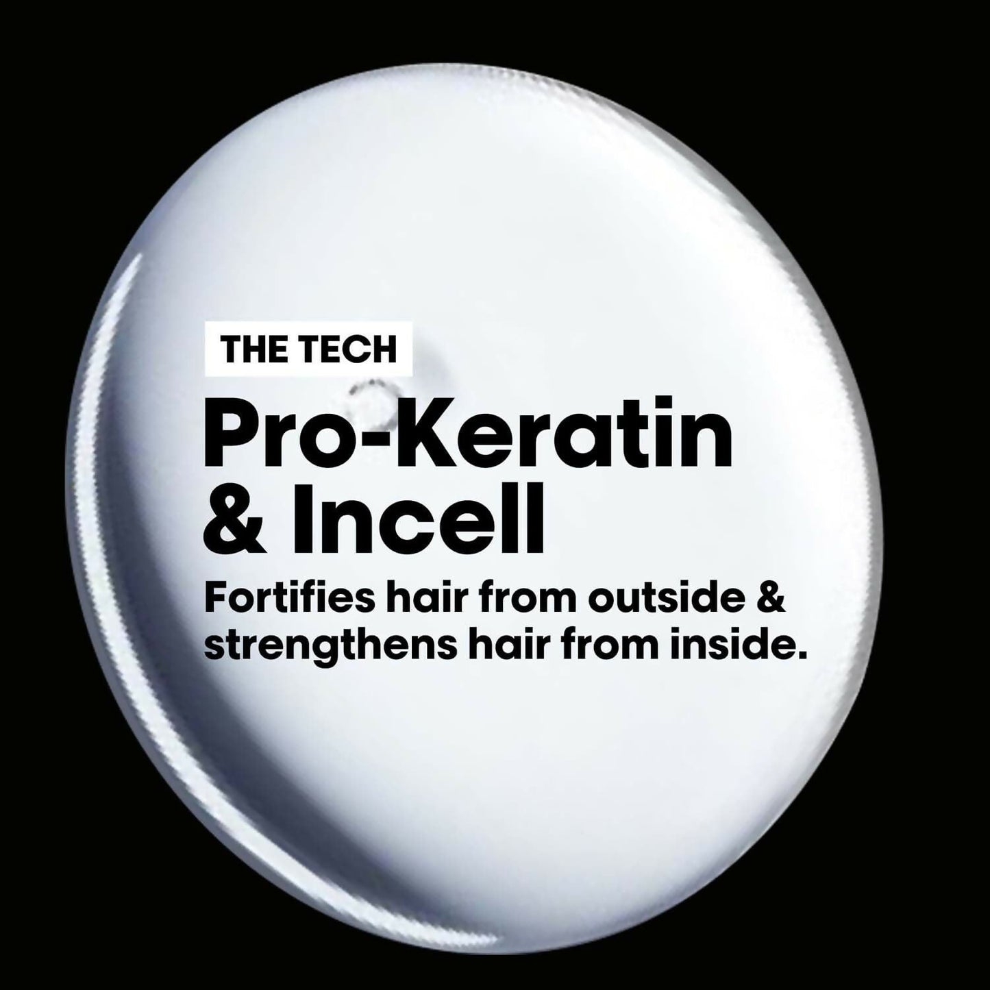 L'Oréal Professionnel Xtenso Care Leave-In Serum for smooth, shiny hair, shown in a clear bottle with a pump dispenser.