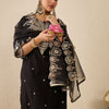 Dhiyona IE Ethnic Motifs Embroidered Thread Work Liva Straight Kurta With Trousers & Dupatta