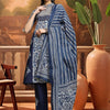 Indyancart SN Women's Embroidered A-Line Pure Cotton Kurta & Trousers With Dupatta
