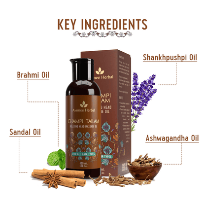 Avimee Herbal Champi Tailam, Relaxing Head Massage Oil, For All Hair Types