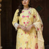 Indyancart IE Women's Women Floral Printed Regular Thread Work Kurta with Trousers & Dupatta