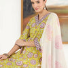 Indyancart IE Women Floral Printed Regular Pure Cotton Kurta with Trousers & With Dupatta