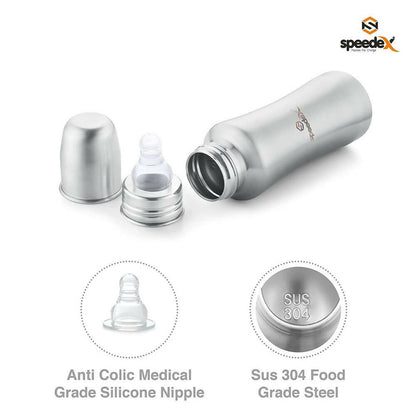 Speedex Stainless Steel Infant Baby Feeding Bottle - Indyancart