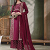 Dhiyona SN Women's Embroidered Straight Kurta With Palazzos & Dupatta