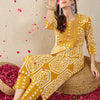 Dhiyona IE Printed Round Neck Three-Quarter Sleeves Pure Cotton Tunic And Trousers