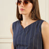 Dhiyona IE Geometric Printed V-Neck Pure Cotton Straight Kurta With Trousers