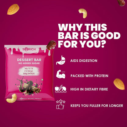 Sorich Organics Dessert Protein Mini Bars Nutty Fudge Brownie