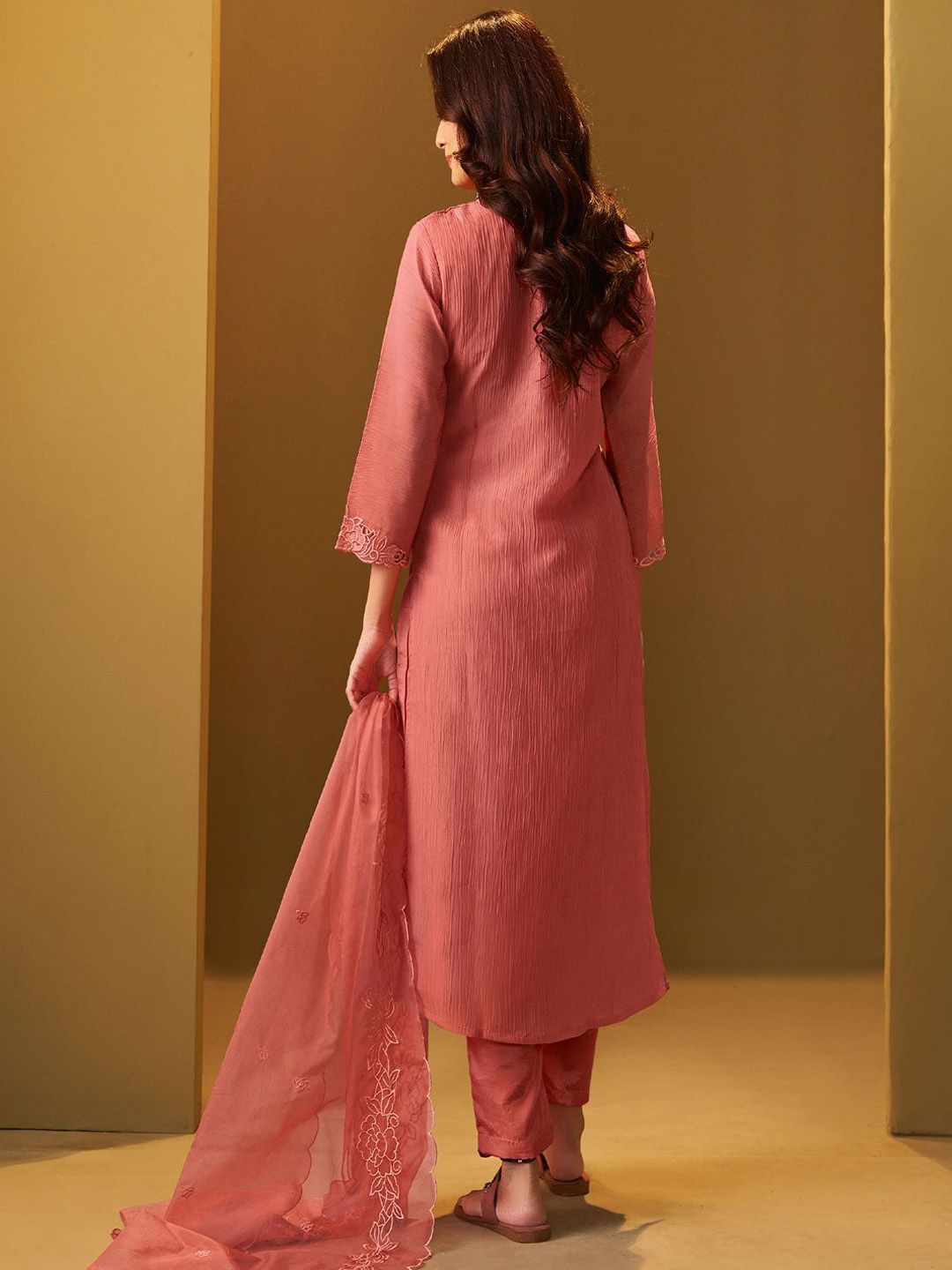 Women Floral Embroidered Kurta with Trousers & Dupatta