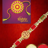 Dhiyona Unisex Beaded Thread Rakhi With Greeting Card
