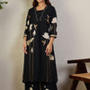 Dhiyona IE Women Floral Printed Regular Thread Work Kurta with Trousers