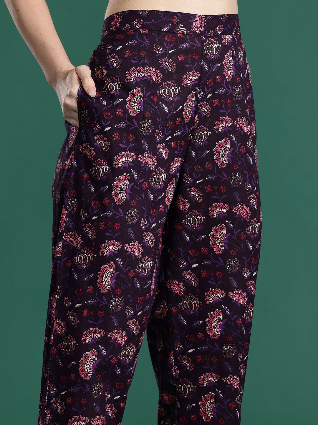 Indyancart IE Indo era Printed Straight Top & Trousers Co-Ords Set