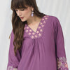 Dhiyona IE Floral Embroidered Thread Work Straight Kurta With Trousers