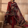 Dhiyona IE Ethnic Motifs Embroidered Thread Work Pure Cotton Kurta With Trousers & Dupatta