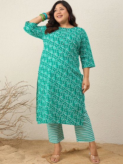 Indyancart Women's Ethnic Motifs Printed Regular Kurta with Trousers & With Dupatta