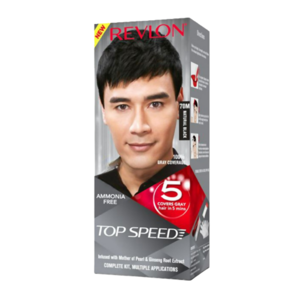 Revlon Top Speed Hair Color Small Pack Man - Natural Black 70m - Indyancart