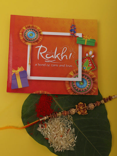 Indyancart Unisex Beaded Thread Rakhi