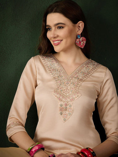 Indyancart SN Women's Ethnic Motifs Designer & Jari Work Kurta With Trousers