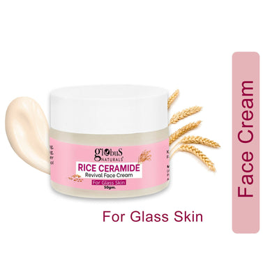 Globus Naturals Rice Ceramide Revival Face Cream, For Korean Glass Skin