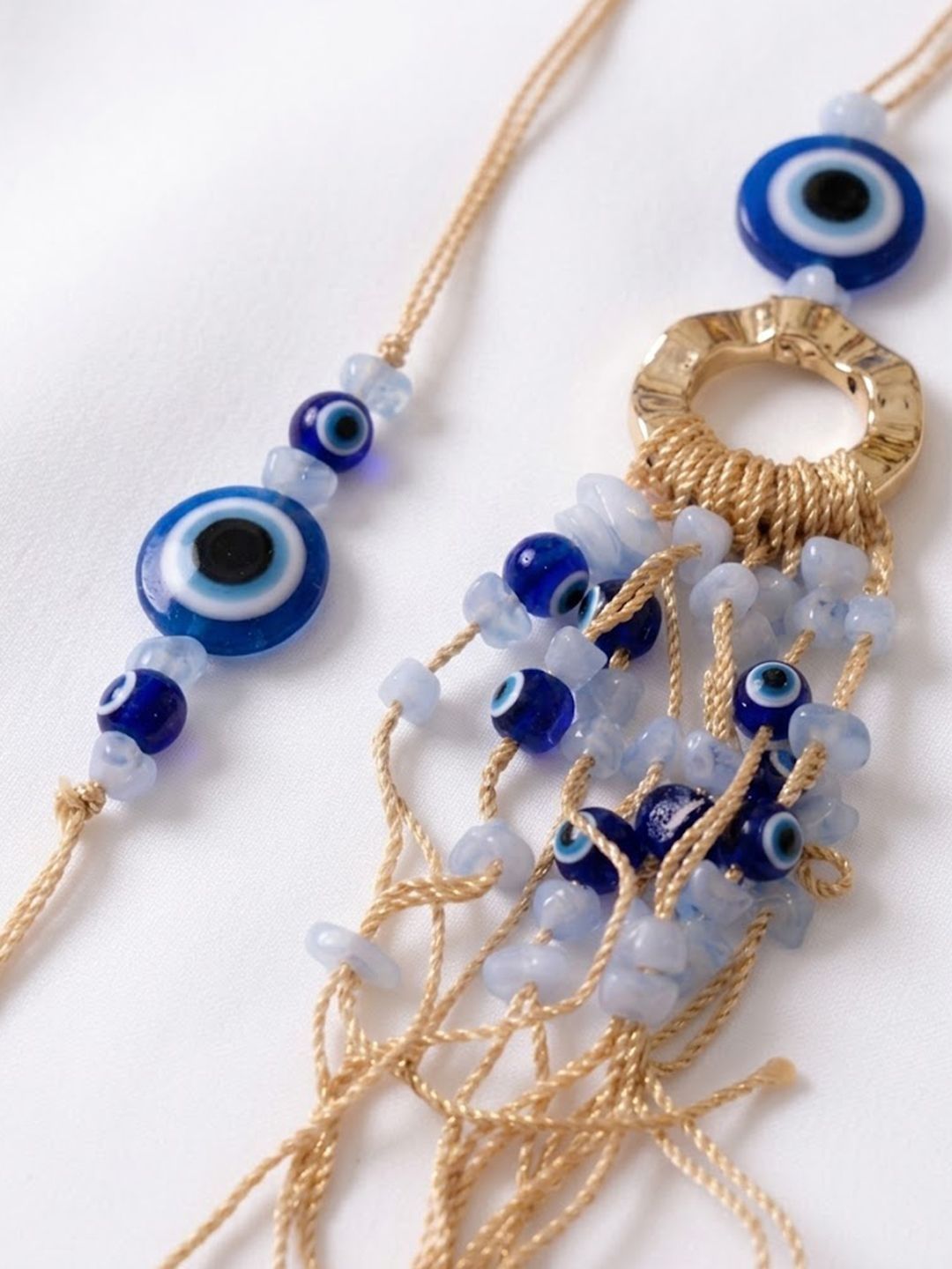 Anouk Set Of 2 Gold Toned Round Evil Eye Bhaiya Bhabhi Rakhi