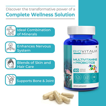 Biovitalia Organics Multivitamins + Probiotics Capsules