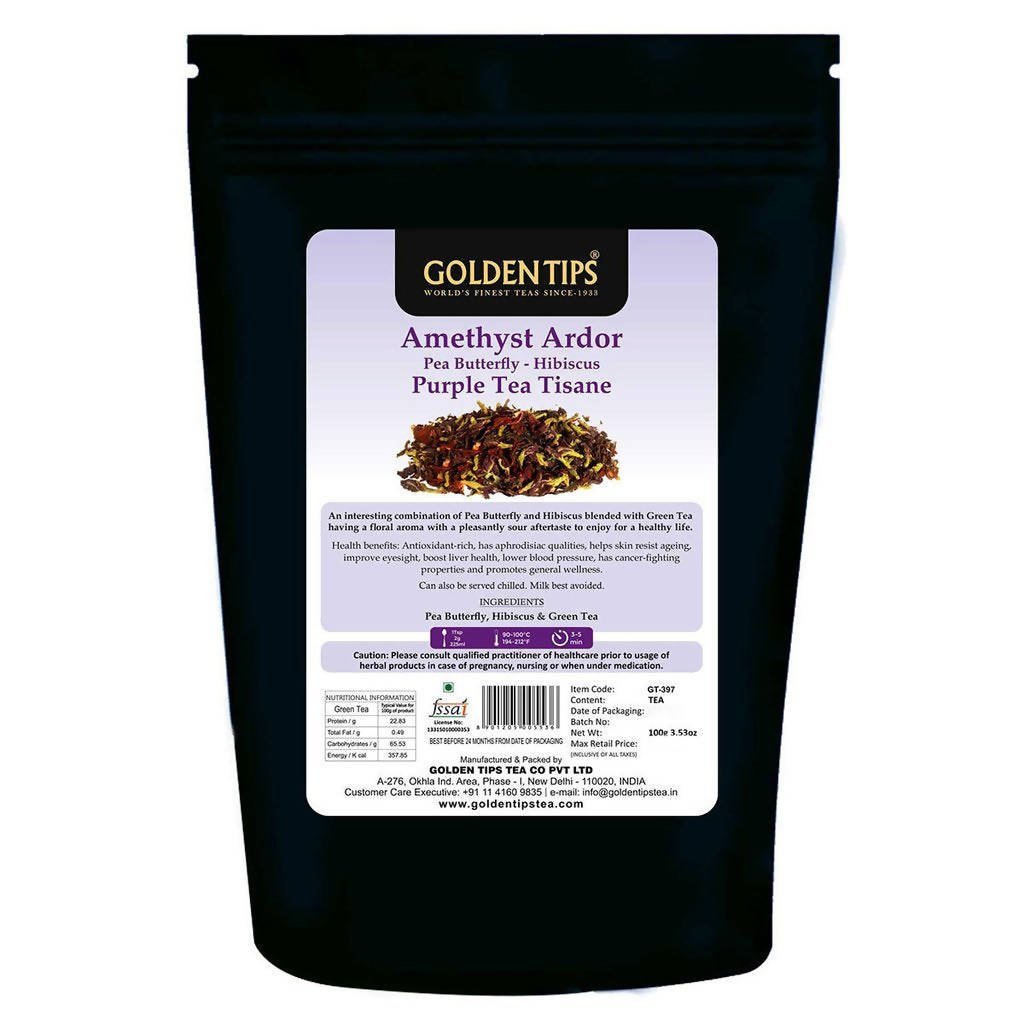 Golden Tips Amethyst Ardor - Purple Tea Tisane - Indyancart