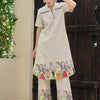 Dhiyona IE Women Striped Pure Cotton A-Line Kurta with Palazzo