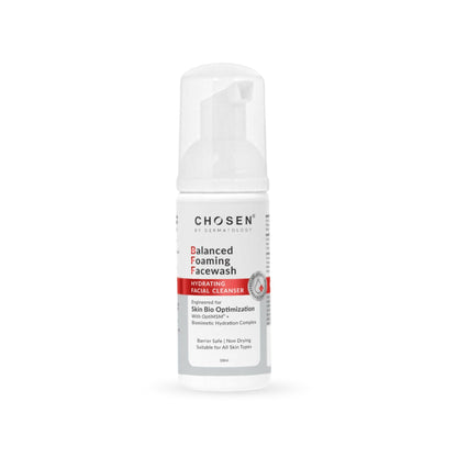 Chosen Balanced Foaming Facewash daily cleanser with Optimsm, gentle foaming face wash for clean, refreshed skin.