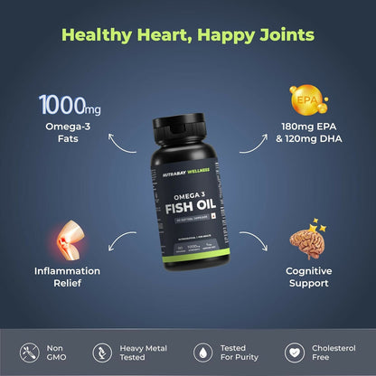 Nutrabay Wellness Omega 3 Fish Oil Capsules