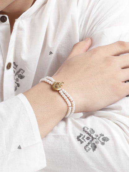 Anouk Unisex Set of 2 Beaded Bhai Bhabhi Rakhis With Roli & Chawal