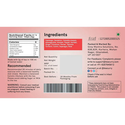 Teacurry Thigh Fat Tea (1 Month Pack, 30 Tea Bags) - Helps to reduce Thigh Fat for both Men & Women