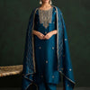 Indyancart IE Ethnic Motifs Embroidered Straight Kurta with Trousers & With Dupatta