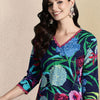 Indyancart IE Women Floral Printed Regular Pure Cotton Kurta with Trousers