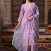 Indyancart IE Women Ethnic Motifs Embroidered Regular Thread Work Kurta with Trousers & With Dupatta